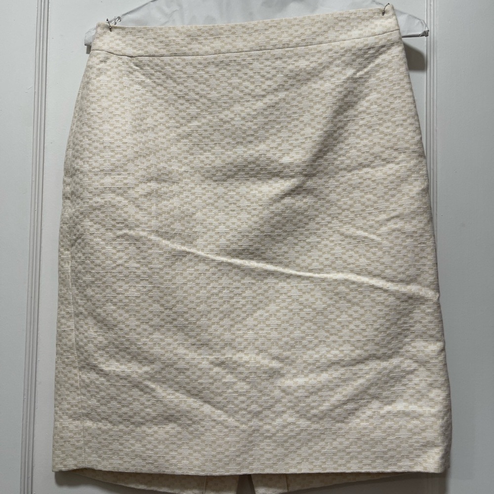 J. Crew Textured Cream Pencil Skirt